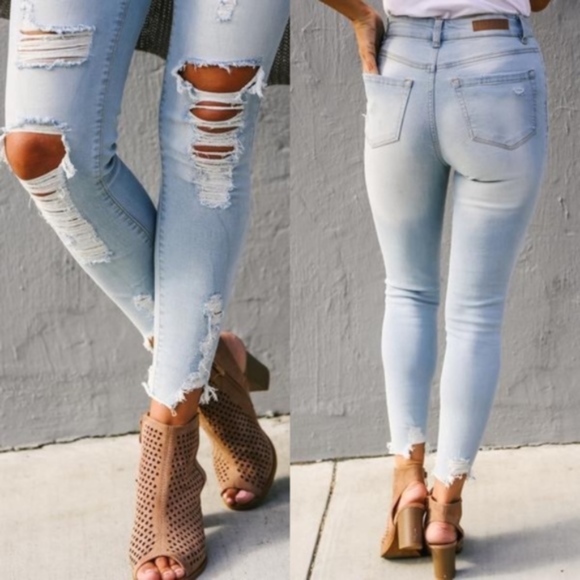 CRISSY Distressed Skinny Jeans - Picture 2 of 2